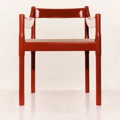 Fritz Hansen Carimate Chair by Vico Magistretti Red Lacquer Front