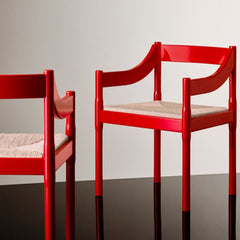 Fritz Hansen Carimate Chairs by Vico Magistretti Red Styled