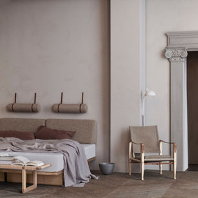 Carl Hansen Safari Chair by Kaare Klint in Bedroom with BM0448 Caned Bench and Borge Mogensen Daybed