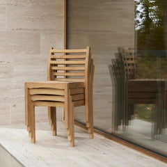 Carl Hansen AH501 Outdoor Raw Teak Dining Side Chair by Alfred Homann