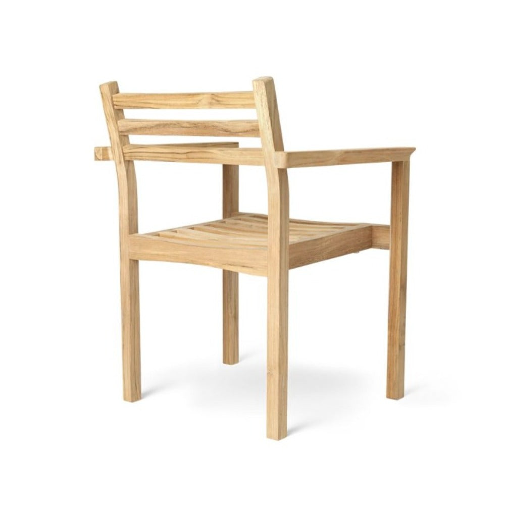 Carl Hansen AH502 Outdoor Raw Teak Dining Chair with Armrests by Alfred Homann