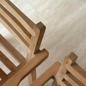 Carl Hansen AH502 Outdoor Raw Teak Dining Chair with Armrests by Alfred Homann