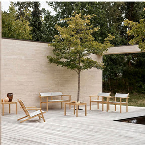 Carl Hansen AH601 Outdoor Lounge Chairs with the AH701 Sofa, AH603 Lounger, and AH911 Side Tables by Alfred Homann