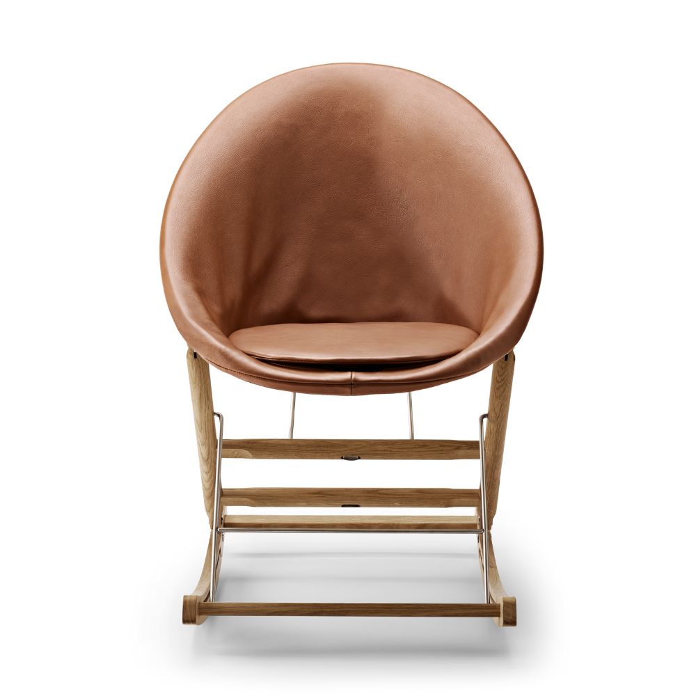 Carl Hansen Anker Bak Nest Rocking Chair AB01 Oak Oil with SIF95 Leather