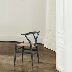 CH24 Wishbone Chair Soft Grey in Copenhagen Apartment