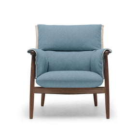 Carl Hansen Embrace Lounge Chair E015 by Eoos in Gabriel Mood 3103 with oiled walnut frame