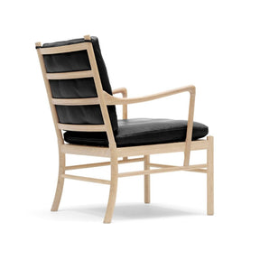 Ole Wanscher OW149 Colonial Chair with Oak Frame and Black SIF Leather Back Carl Hansen and Son