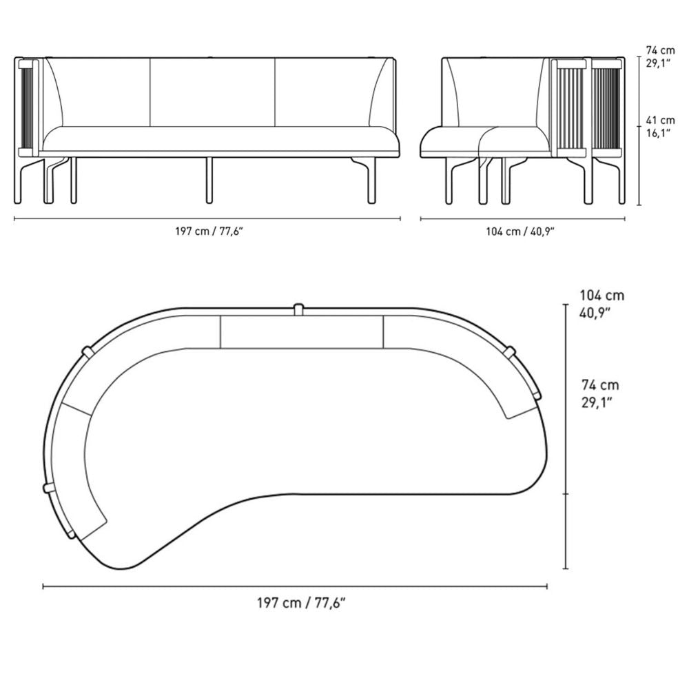 Carl Hansen RF1903 Sideways Sofa Dimensions