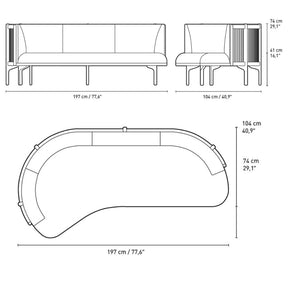 Carl Hansen RF1903 Sideways Sofa Dimensions
