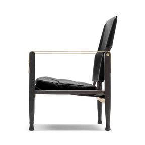 Carl Hansen Safari Chair KK47000 Black Leather Smoked Ash Side