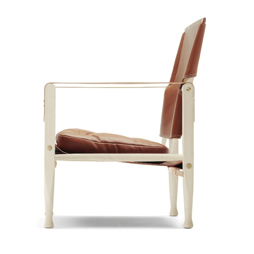 Carl Hansen Safari Chair KK47000 Cognac Leather Ash Side