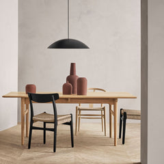 Carl Hansen Wegner CH327 Dining Table in room with CH24 Wishbone and CH23 Dining Chairs