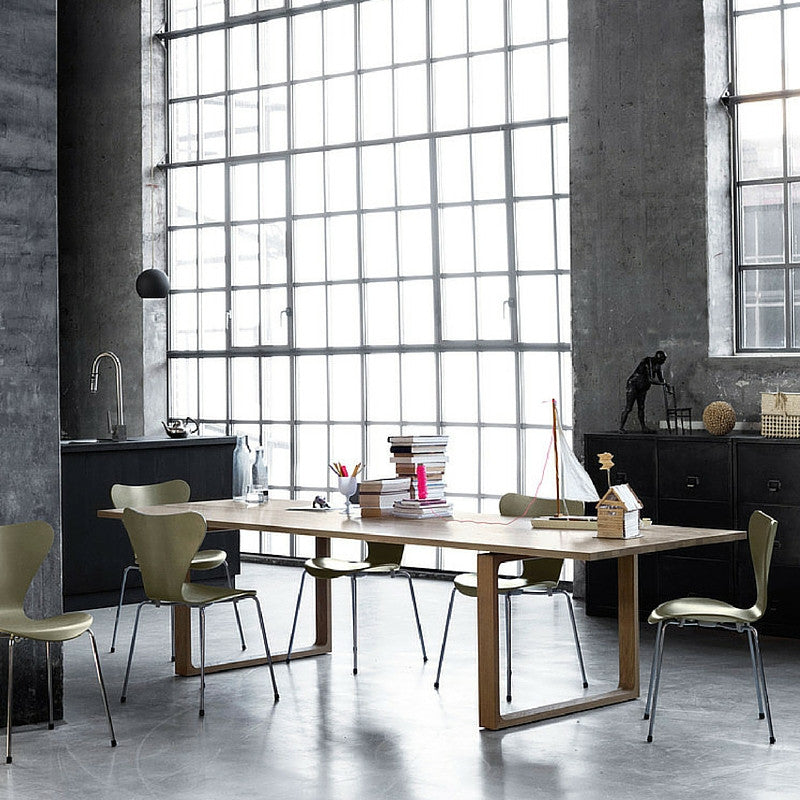 Cecilie Manz Essay Dining Table with Arne Jacobsen Series 7 Chairs by Fritz Hansen