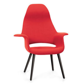Charles and Ray Eames Organic Highback Chair Red with Black Legs Vitra