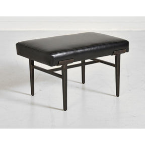 Charleston Forge Springhouse Ottoman Black Leather