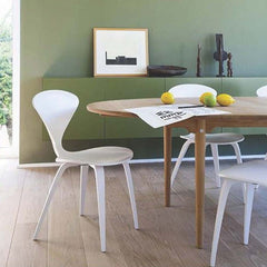 Cherner Chairs White Lacquer in Dining Room with Wegner CH338 Dining Table