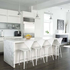 Cherner Counter Stools White Lacquer in Kitchen