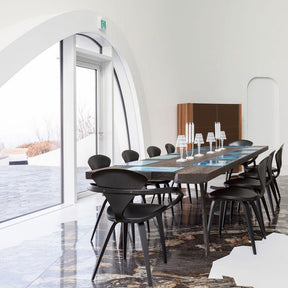Cherner Armchair and Dining Chairs in Ebony in Dining Room