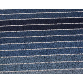 Chilewich Block Stripe Indoor/Outdoor Shag Mat in Denim