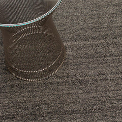 Chilewich Black Tan Heathered Shag Floor Mat with Knoll Platner Side Table