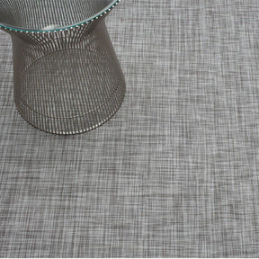 Chilewich Mini Basketweave Woven Floor Mat in Gravel with Knoll Platner Side Table