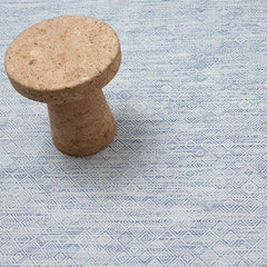 Chilewich Mosaic Floor Mat in Blue with Vitra's Jasper Morrison Cork Stool