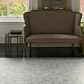 Chilewich White Black Mosaic Woven Floor Mat in Livingroom
