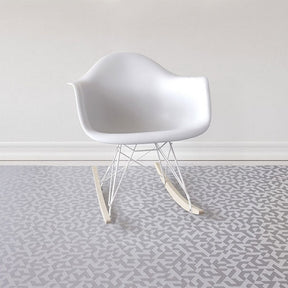 Chilewich Prism Floor Mat Silver styled with Eames Rocking Chair