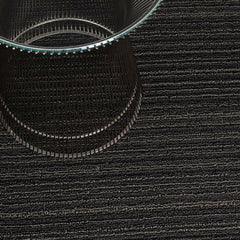 Chilewich Skinny Stripe Shag Floor Mat in Steel with Knoll Platner Side Table