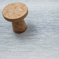 Chilewich Wave Floor Mat in Blue with Vitra Jasper Morrison Cork Stool