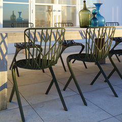 David Adjaye Washington Skeleton Aluminum Side Chair Table Setting Knoll