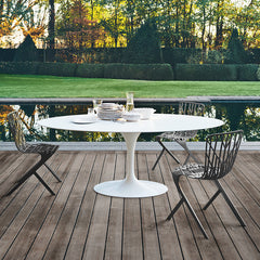 David Adjaye Washington Skeleton Aluminum Side Chair Tulip Table Setting Knoll