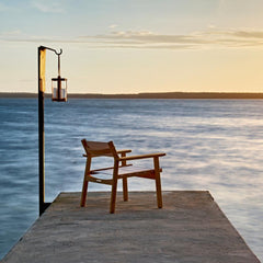 Djurö Lounge Chair with Marstrand Candle Lantern by Skargaarden