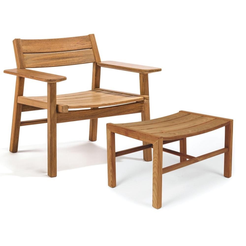 Djurö Teak Lounge Chair and Stool by Skargaarden