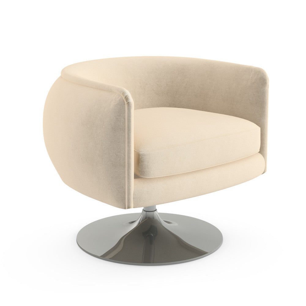 D'Urso Swivel Lounge Chair in Hopsack Stucco for Knoll