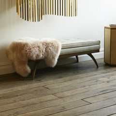 Christiane Lemieux Erickson Bench Reynolds Ivory Leather DwellStudio Precedent Furniture
