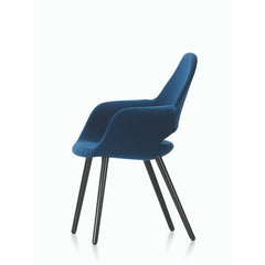 Charles and Ray Eames Organic Conference Chair Blue with Black Legs Side Vitra
