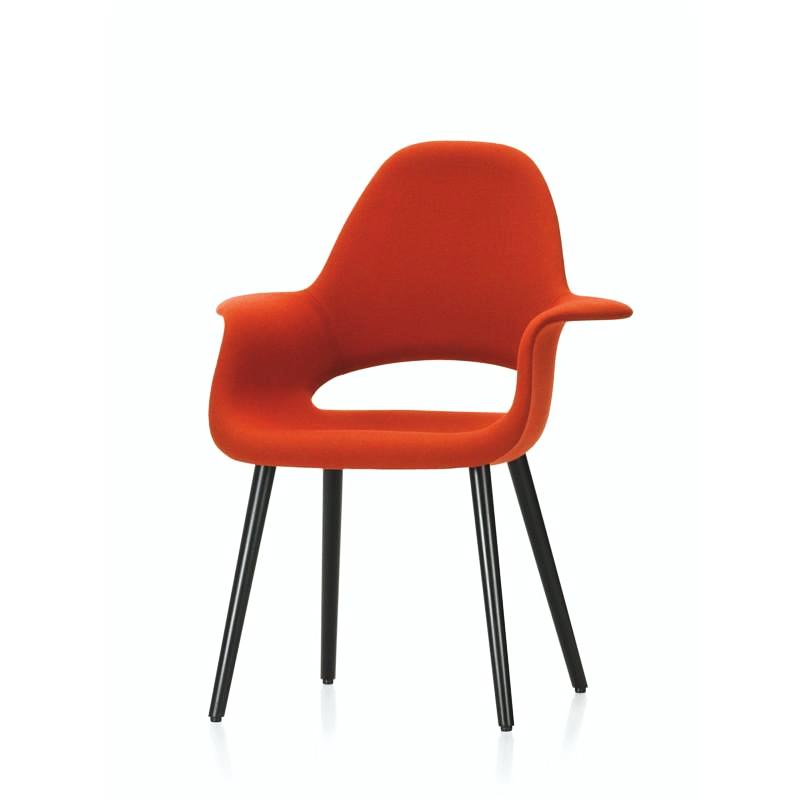 Charles and Ray Eames Organic Chair Poppy Red with Black Legs Front Vitra
