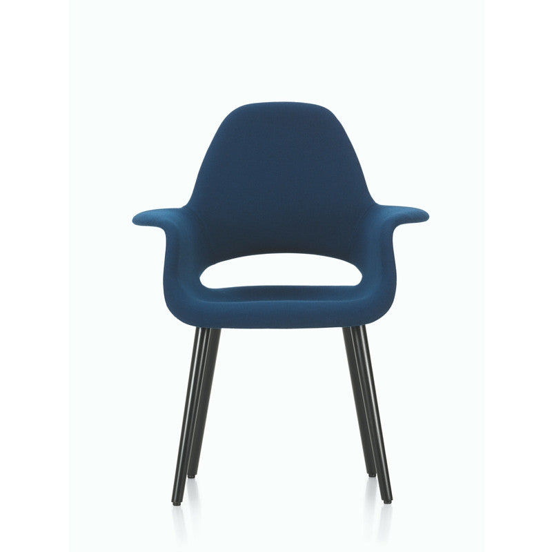 Charles and Ray Eames Organic Chair Blue with Black Legs Front Vitra