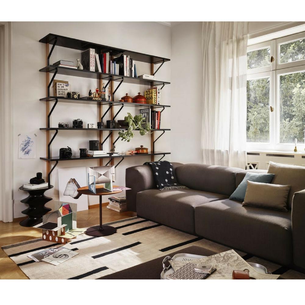 Eames Wool Blanket in room with Jasper Morrison Soft Sofa and Hocker Stool