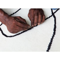 Eduardo Chillida Figura Humana Rug Being Made Hand Knotted Wool Detail