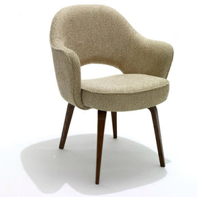 Saarinen Executive Arm Chair with Wood Legs Knoll Luxe Angled
