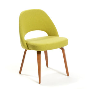 Yellow Saarinen Executive Armless Chair with Cherry Legs