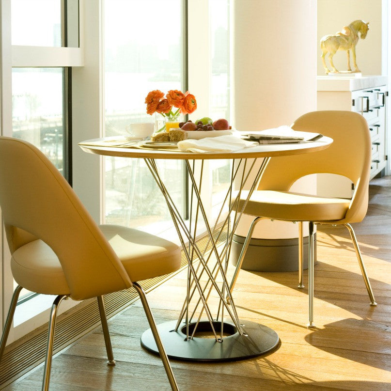 Eero Saarinen Executive Armless Chairs with Noguchi Cyclone Table Knoll