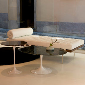 Eero Saarinen Pedestal Tables with Barcelona Couch Knoll