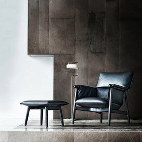 Eoos Black Leather EOOS Embrace Lounge Chair and Ottoman in Room Carl Hansen and Son