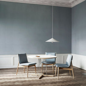 EOOS EO04 Embrace Dining Chairs in room with Embrace dining table and pendant light Carl Hansen and Son