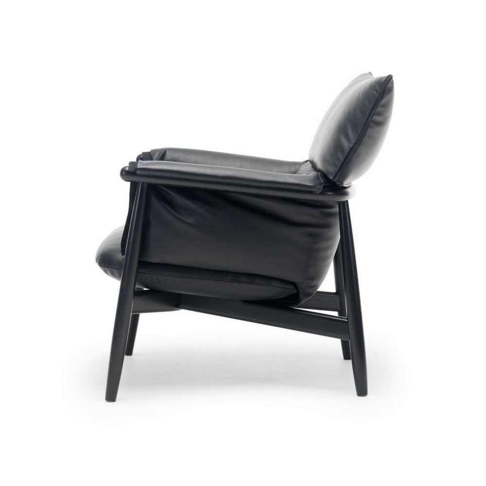 Eoos Embrace Lounge Chair Black Leather Side Carl Hansen and Son