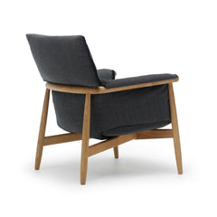 Eoos Embrace Lounge Chair Dark Grey with Oak Frame Back Carl Hansen and Son