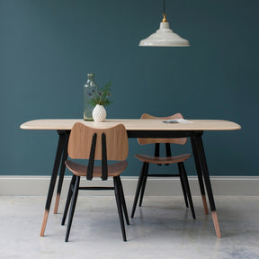 Ercol Originals Plank Table in room with Butterfly Chairs